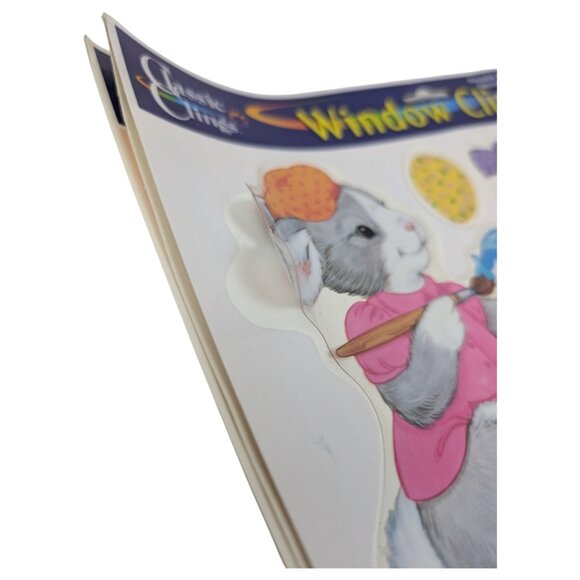 Vintage Easter Static Cling Window Bunny‎ Rabbit Basket Egg Holiday 3 Sheets - Picture 6 of 8